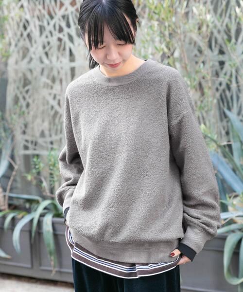 EKAL(エカル)の「パイル編みクルーニット(ニット/セーター・レディース・ベージュ系その他/ネイビー・ONE)」の14枚目の写真