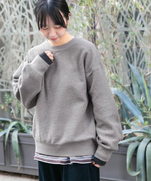 EKAL(エカル)の「パイル編みクルーニット(ニット/セーター・レディース・ベージュ系その他/ネイビー・ONE)」の15枚目の写真