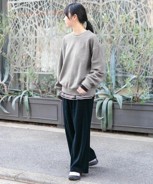 EKAL(エカル)の「パイル編みクルーニット(ニット/セーター・レディース・ベージュ系その他/ネイビー・ONE)」の16枚目の写真