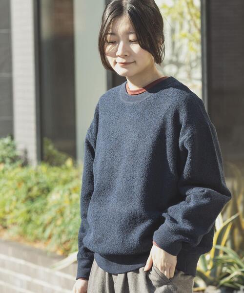 EKAL(エカル)の「パイル編みクルーニット(ニット/セーター・レディース・ベージュ系その他/ネイビー・ONE)」の3枚目の写真