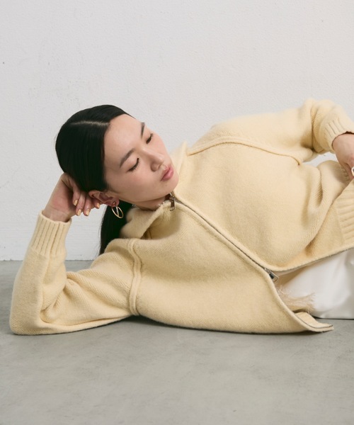 スフレヤーンダブルジップニットパーカー（パーカー）｜Lutim by u