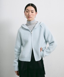 スフレヤーンダブルジップニットパーカー