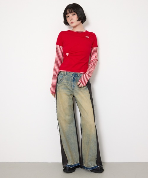 SLY(スライ)の「【2026SS新作】L/W TWIST SIZING DENIM ローウエストツイスト サイジングデニム 春服(デニムパンツ・レディース・ブラック系その他2/ブルー・0/1/2)」の15枚目の写真