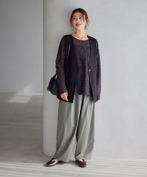 studio CLIP（スタディオクリップ）の「フロント切り替えギャザーパンツ[プチ・プラスサイズあり]《オケージョン2026SS》（その他パンツ・レディース・ライトベージュ/グレー/チャコールグレー・FREE/ﾌﾘｰ(L)/PF）」の20枚目の写真