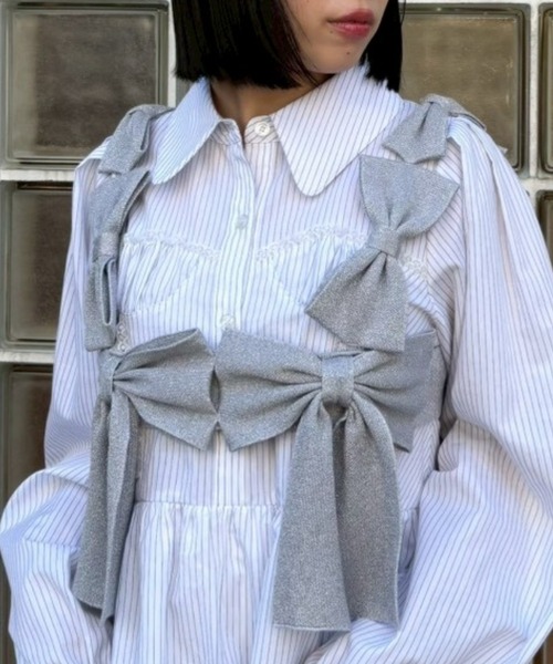 Candy Stripper（キャンディストリッパー）の「RIBBON ビスチェ（その他トップス・レディース・パープル系その他/ピンク/オフホワイト/ブラック・FREE）」の3枚目の写真