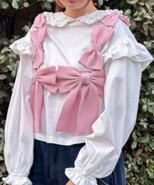 Candy Stripper（キャンディストリッパー）の「RIBBON ビスチェ（その他トップス・レディース・パープル系その他/ピンク/オフホワイト/ブラック・FREE）」の4枚目の写真