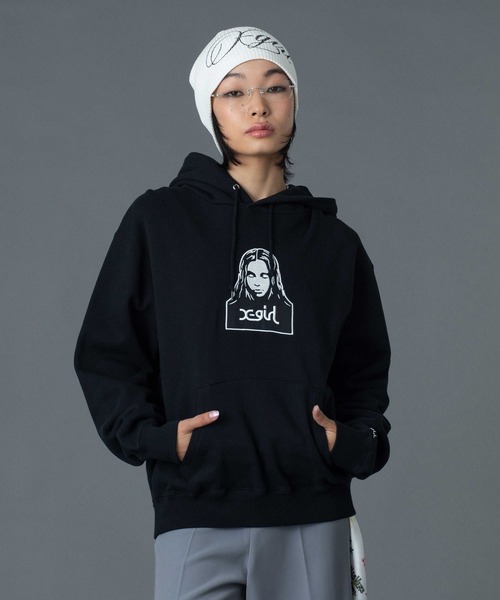 X-girl（エックスガール）の「SPRAY LOGO AND STUDDED BEANIE（ニットキャップ/ビーニー・レディース・ブラック/ライトブルー/ホワイト・ONE SIZE）」の10枚目の写真