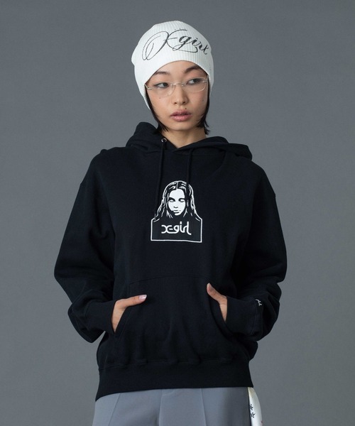 X-girl（エックスガール）の「SPRAY LOGO AND STUDDED BEANIE（ニットキャップ/ビーニー・レディース・ブラック/ライトブルー/ホワイト・ONE SIZE）」の11枚目の写真