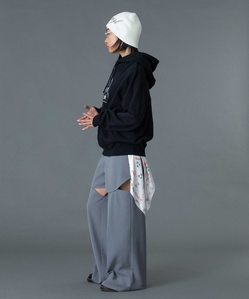 X-girl（エックスガール）の「SPRAY LOGO AND STUDDED BEANIE（ニットキャップ/ビーニー・レディース・ブラック/ライトブルー/ホワイト・ONE SIZE）」の19枚目の写真