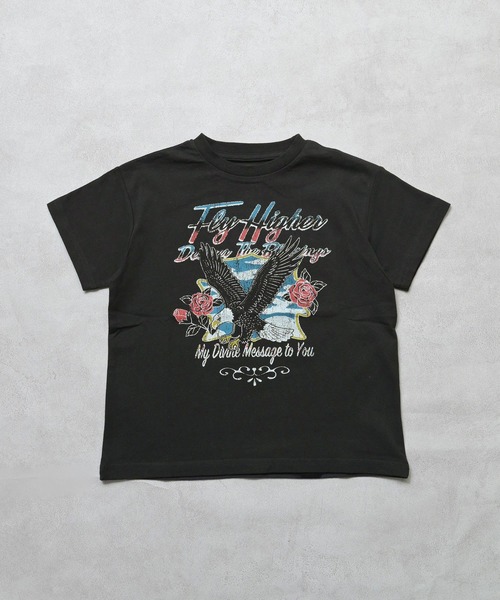 Life Support Products(ライフサポートプロダクツ)の「【プチプラ】プリント半袖T(Tシャツ/カットソー・キッズ・オフホワイト/オレンジ/パープル/ライム/チャコール/ライトピンク/ライトブルー/ブラック/ホワイト系その他/グリーン・110/100/95/90/80/150/140/130/120)」の13枚目の写真