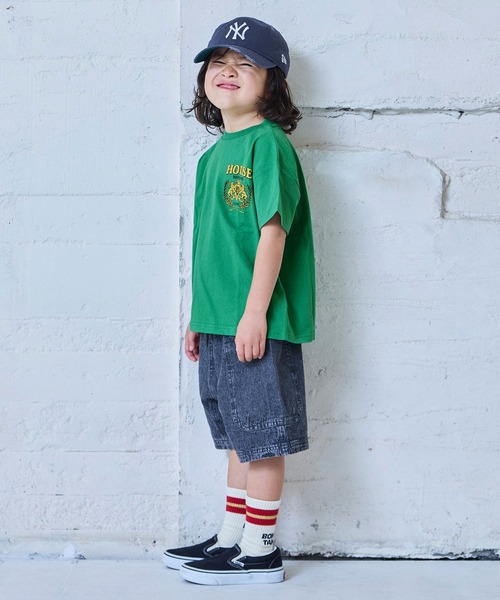 Life Support Products(ライフサポートプロダクツ)の「【プチプラ】プリント半袖T(Tシャツ/カットソー・キッズ・オフホワイト/オレンジ/パープル/ライム/チャコール/ライトピンク/ライトブルー/ブラック/ホワイト系その他/グリーン・110/100/95/90/80/150/140/130/120)」の19枚目の写真