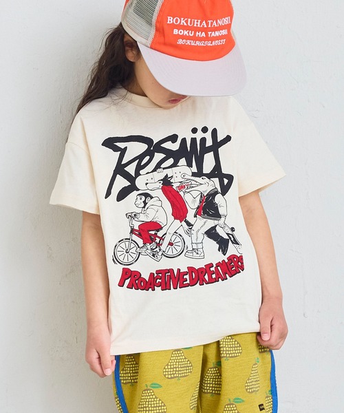 Life Support Products(ライフサポートプロダクツ)の「【プチプラ】プリント半袖T(Tシャツ/カットソー・キッズ・オフホワイト/オレンジ/パープル/ライム/チャコール/ライトピンク/ライトブルー/ブラック/ホワイト系その他/グリーン・110/100/95/90/80/150/140/130/120)」の14枚目の写真