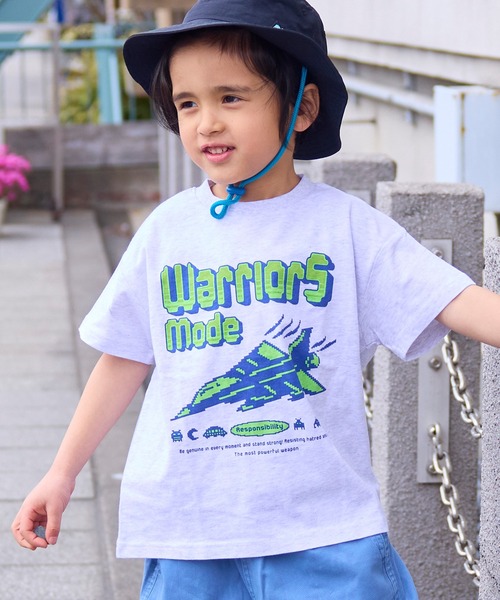 Life Support Products(ライフサポートプロダクツ)の「【プチプラ】プリント半袖T(Tシャツ/カットソー・キッズ・オフホワイト/オレンジ/パープル/ライム/チャコール/ライトピンク/ライトブルー/ブラック/ホワイト系その他/グリーン・110/100/95/90/80/150/140/130/120)」の11枚目の写真