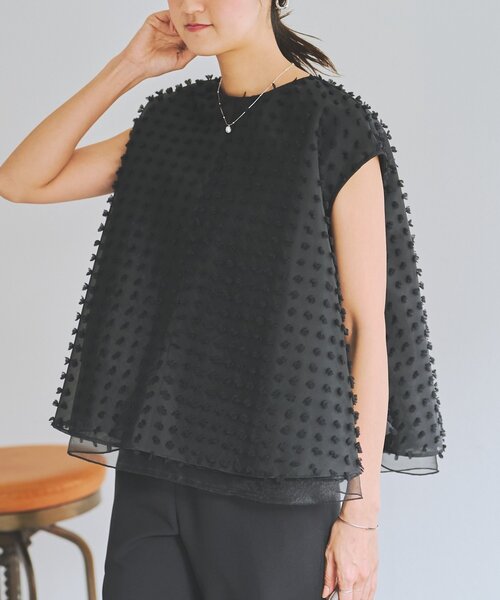LIVETART（リヴェタート）の「《LIVETART》ふわふわジャガードブラウス（シャツ/ブラウス・レディース・ブラック・FREE）」の3枚目の写真