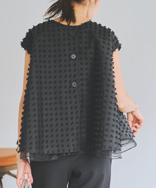LIVETART（リヴェタート）の「《LIVETART》ふわふわジャガードブラウス（シャツ/ブラウス・レディース・ブラック・FREE）」の5枚目の写真