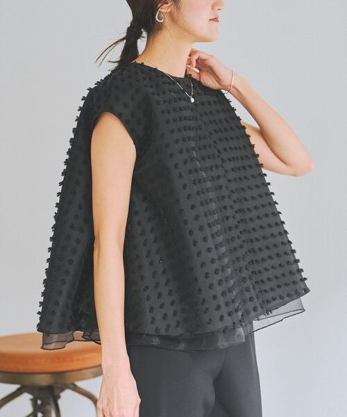 LIVETART（リヴェタート）の「《LIVETART》ふわふわジャガードブラウス（シャツ/ブラウス・レディース・ブラック・FREE）」の6枚目の写真