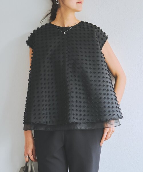 LIVETART（リヴェタート）の「《LIVETART》ふわふわジャガードブラウス（シャツ/ブラウス・レディース・ブラック・FREE）」の7枚目の写真