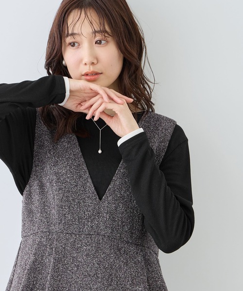 ROPE' PICNIC(ロペピクニック)の「レイヤード風シアーロングスリーブTシャツ(Tシャツ/カットソー・レディース・ホワイト/ブラック系その他/サックスブルー/ベージュ系その他3/ライトグリーン・FREE)」の13枚目の写真