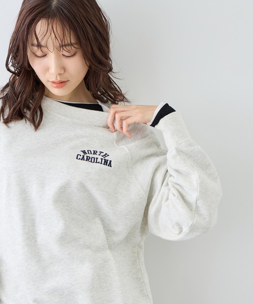 ROPE' PICNIC(ロペピクニック)の「レイヤード風シアーロングスリーブTシャツ(Tシャツ/カットソー・レディース・ホワイト/ブラック系その他/サックスブルー/ベージュ系その他3/ライトグリーン・FREE)」の22枚目の写真