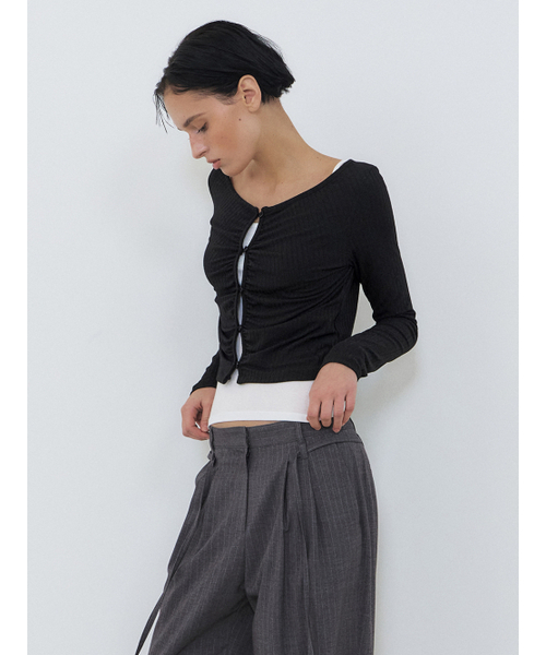 ETMON(エトモン)の「Shirring Cardigan Set, Black(カーディガン/ボレロ・レディース・その他・FREE)」の3枚目の写真