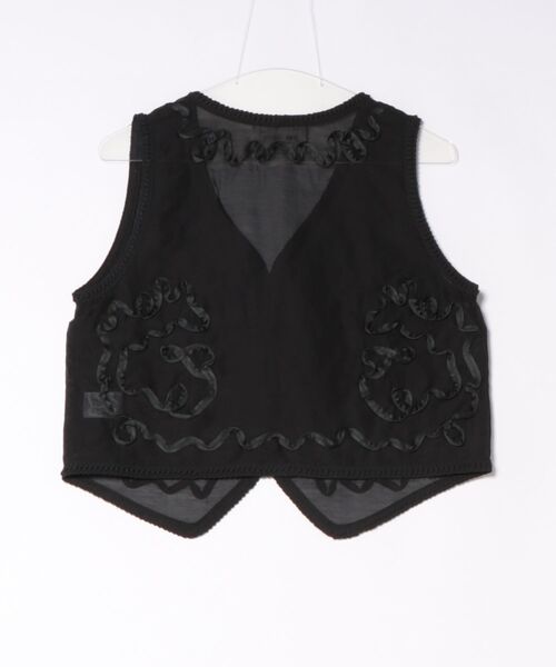 Marilyn Moon(マリリンムーン)の「code embroidery diamond tuck vest(ベスト・レディース・ネイビー/オフホワイト/ブラック系その他/ブラック・FREE)」の22枚目の写真