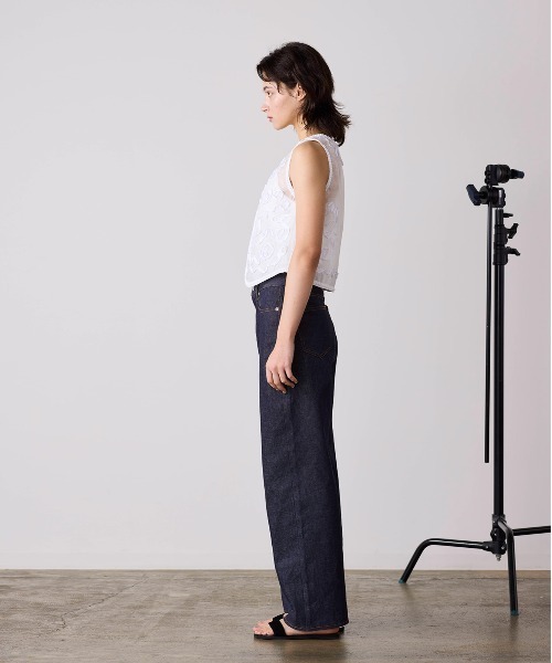 Marilyn Moon（マリリンムーン）の「code embroidery diamond tuck vest（ベスト・レディース・ネイビー/オフホワイト・FREE）」の11枚目の写真