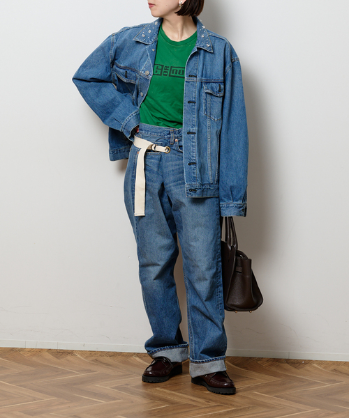 Bonum(ボナム)の「ラップデニム5ポケットパンツ(デニムパンツ・レディース・チャコールグレー/コバルトブルー/ネイビー・FREE)」の22枚目の写真