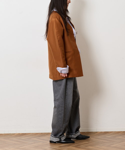 Bonum(ボナム)の「ラップデニム5ポケットパンツ(デニムパンツ・レディース・チャコールグレー/コバルトブルー/ネイビー・FREE)」の4枚目の写真