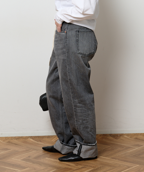 Bonum(ボナム)の「ラップデニム5ポケットパンツ(デニムパンツ・レディース・チャコールグレー/コバルトブルー/ネイビー・FREE)」の10枚目の写真