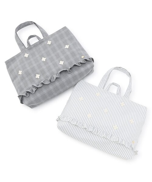 petit main（プティマイン）の「【通園・通学グッズ】お花レッスンバッグ（トートバッグ・キッズ・ライトグレー/サックスブルー・F）」の9枚目の写真