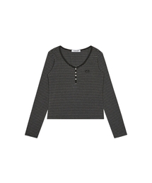 BASIC ILOVEU SLEEVE TEE(CHARCOAL)