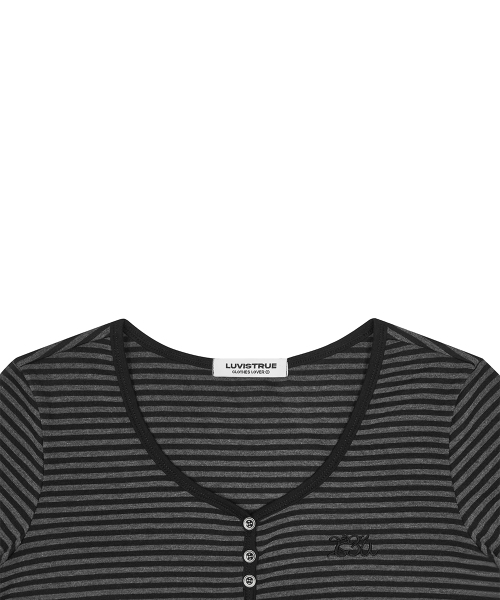 LUVISTRUE(ラヴイズトゥルー)の「BASIC ILOVEU SLEEVE TEE(CHARCOAL)(Tシャツ/カットソー・レディース・その他・FREE)」の4枚目の写真
