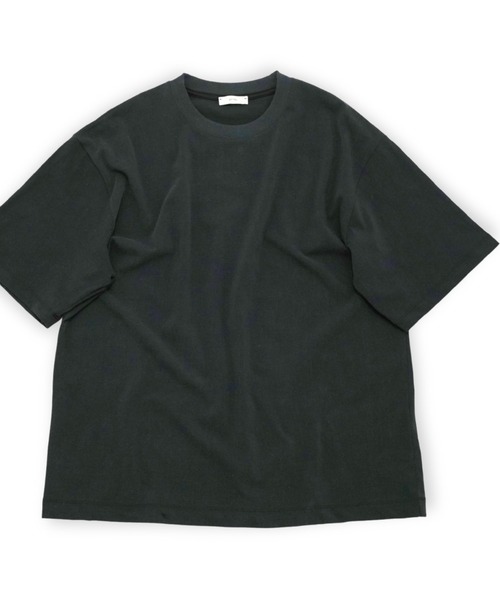 ATON(エイトン)の「【ATON】 AGING FRESCA PLATE | LOOSE FIT T-SHIRT(Tシャツ/カットソー・メンズ・チャコールグレー・4)」の1枚目の写真