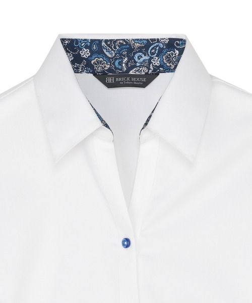 TOKYO SHIRTS（トウキョウシャツ）の「形態安定ノーアイロン スキッパー 長袖ビジネスワイシャツ（ビジネスシャツ・レディース・ホワイト・S/M/LL/XL）」の4枚目の写真