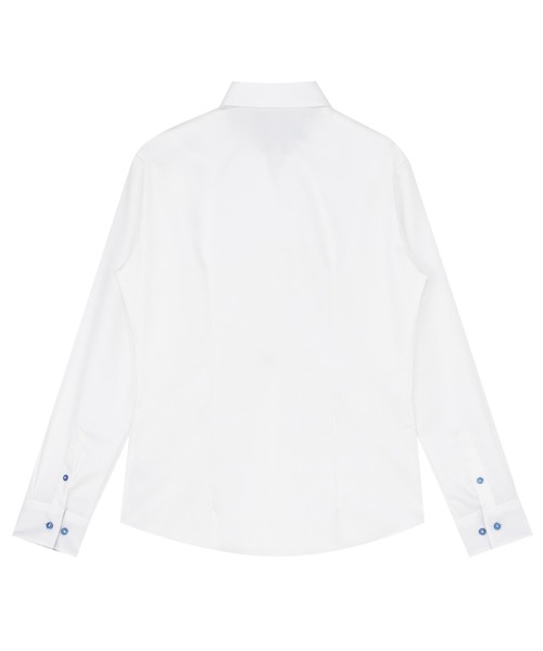 TOKYO SHIRTS（トウキョウシャツ）の「形態安定ノーアイロン スキッパー 長袖ビジネスワイシャツ（ビジネスシャツ・レディース・ホワイト・S/M/LL/XL）」の5枚目の写真
