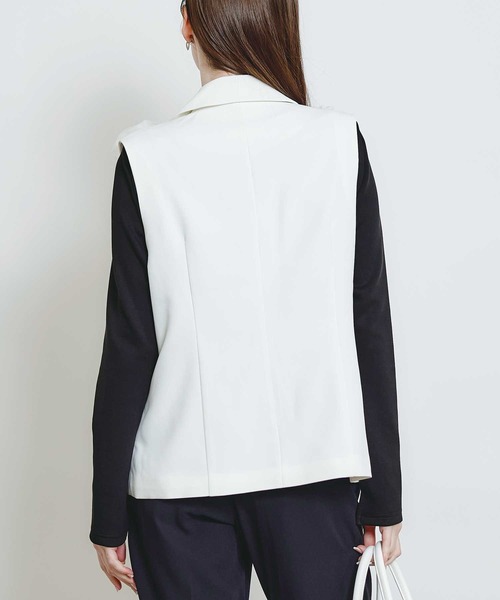 PICCIN PERLA（ピッチンペルラ）の「チュールジレ（ベスト・レディース・ブラック/オフホワイト・M）」の4枚目の写真