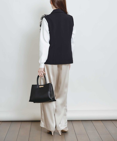 PICCIN PERLA（ピッチンペルラ）の「チュールジレ（ベスト・レディース・ブラック/オフホワイト・M）」の15枚目の写真