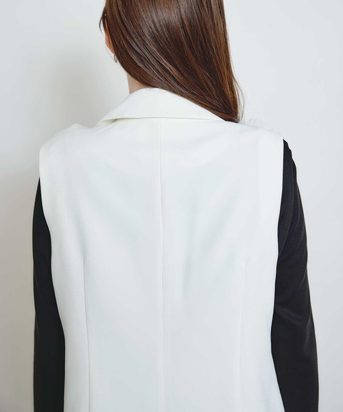 PICCIN PERLA（ピッチンペルラ）の「チュールジレ（ベスト・レディース・ブラック/オフホワイト・M）」の18枚目の写真