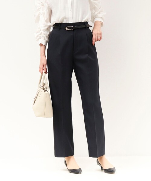 MICO COULIER（ミコクリエ）の「《セットアップ対応》ライトモククロスパンツ（その他パンツ・レディース・ネイビー/グレイッシュベージュ・38/36）」の2枚目の写真