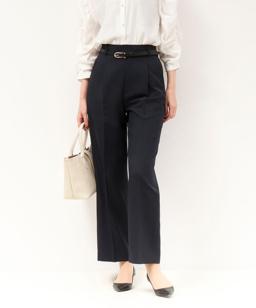 MICO COULIER（ミコクリエ）の「《セットアップ対応》ライトモククロスパンツ（その他パンツ・レディース・ネイビー/グレイッシュベージュ・38/36）」の4枚目の写真