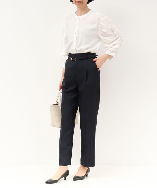 MICO COULIER（ミコクリエ）の「《セットアップ対応》ライトモククロスパンツ（その他パンツ・レディース・ネイビー/グレイッシュベージュ・38/36）」の5枚目の写真