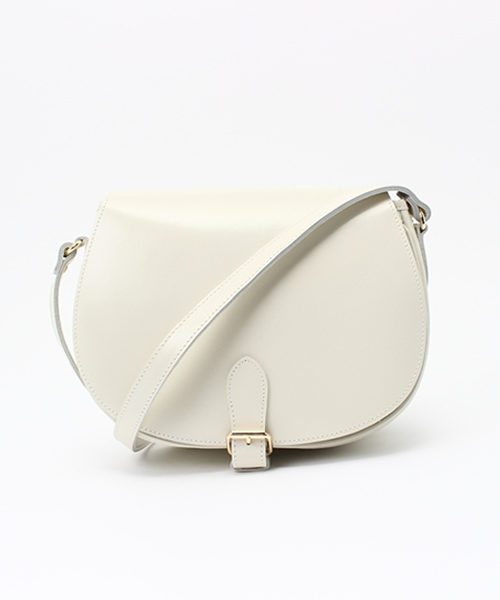 LOUNGEDRESS（ラウンジドレス）の「ラウンドレザーポッシェバッグ（ショルダーバッグ・レディース・グリーン/キャメル/アイボリー/ベージュ・ﾌﾘ-）」の2枚目の写真