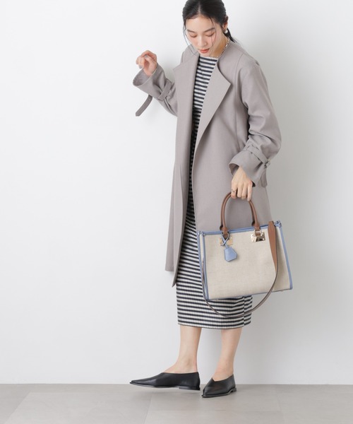 NANO universe(ナノユニバース)の「バイカラーキャンバスバッグ(トートバッグ・レディース・ブルー/ブラウン・F)」の3枚目の写真