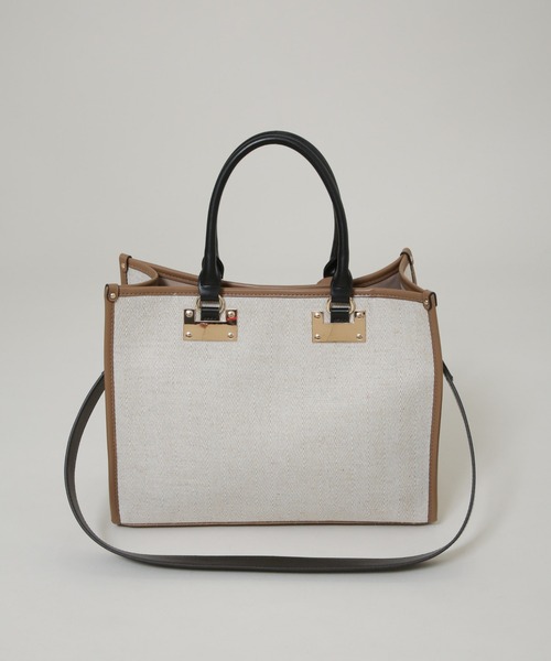 NANO universe(ナノユニバース)の「バイカラーキャンバスバッグ(トートバッグ・レディース・ブルー/ブラウン・F)」の8枚目の写真