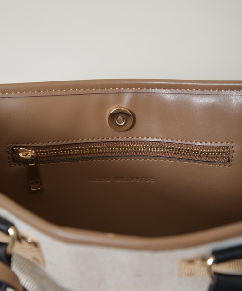 NANO universe(ナノユニバース)の「バイカラーキャンバスバッグ(トートバッグ・レディース・ブルー/ブラウン・F)」の14枚目の写真