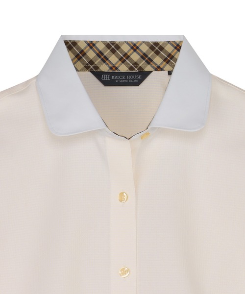 TOKYO SHIRTS（トウキョウシャツ）の「形態安定ノンアイロン ラウンド 長袖ビジネスワイシャツ（ビジネスシャツ・レディース・オレンジ・XS/S/M/L/LL/XL）」の4枚目の写真