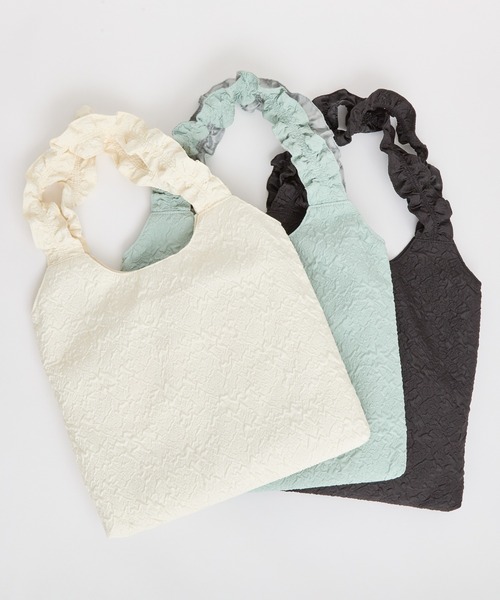 Heartdance(ハートダンス)の「もちてフリルトートバッグ(トートバッグ・レディース・ブラック/アイボリー/ミント・FREE)」の5枚目の写真