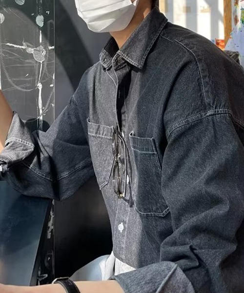 NEW GENTLEMAN(ニュージェントルマン)の「パサデナデニム オーバーサイズシャツ(シャツ/ブラウス・メンズ・ブラック/ブルー・M/L)」の17枚目の写真