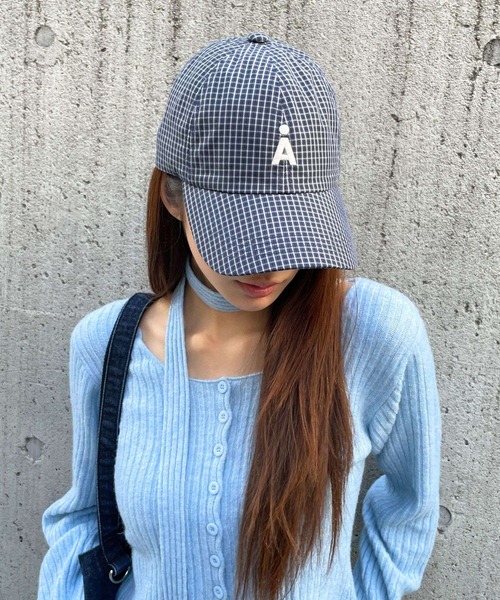ALAND(エーランド)の「【UNISEX】ALAND/Aロゴアソート柄CAP(キャップ・レディース・ホワイト/ネイビー/チャコールグレー/ベージュ・ONE SIZE)」の10枚目の写真