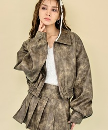 ANAP | vintae加工フェイクレザークロップドブルゾン(ブルゾン)